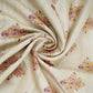 Natural Beige Floral Jaal Pure Tusser Silk Fabric CW-32572