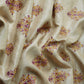 Natural Beige Floral Jaal Pure Tusser Silk Fabric CW-32572