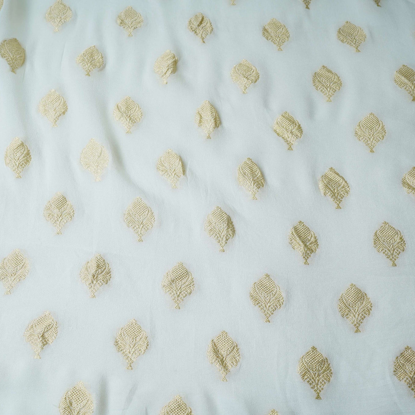 White Dyeable Buta Pure Georgette Fabric CW-32566