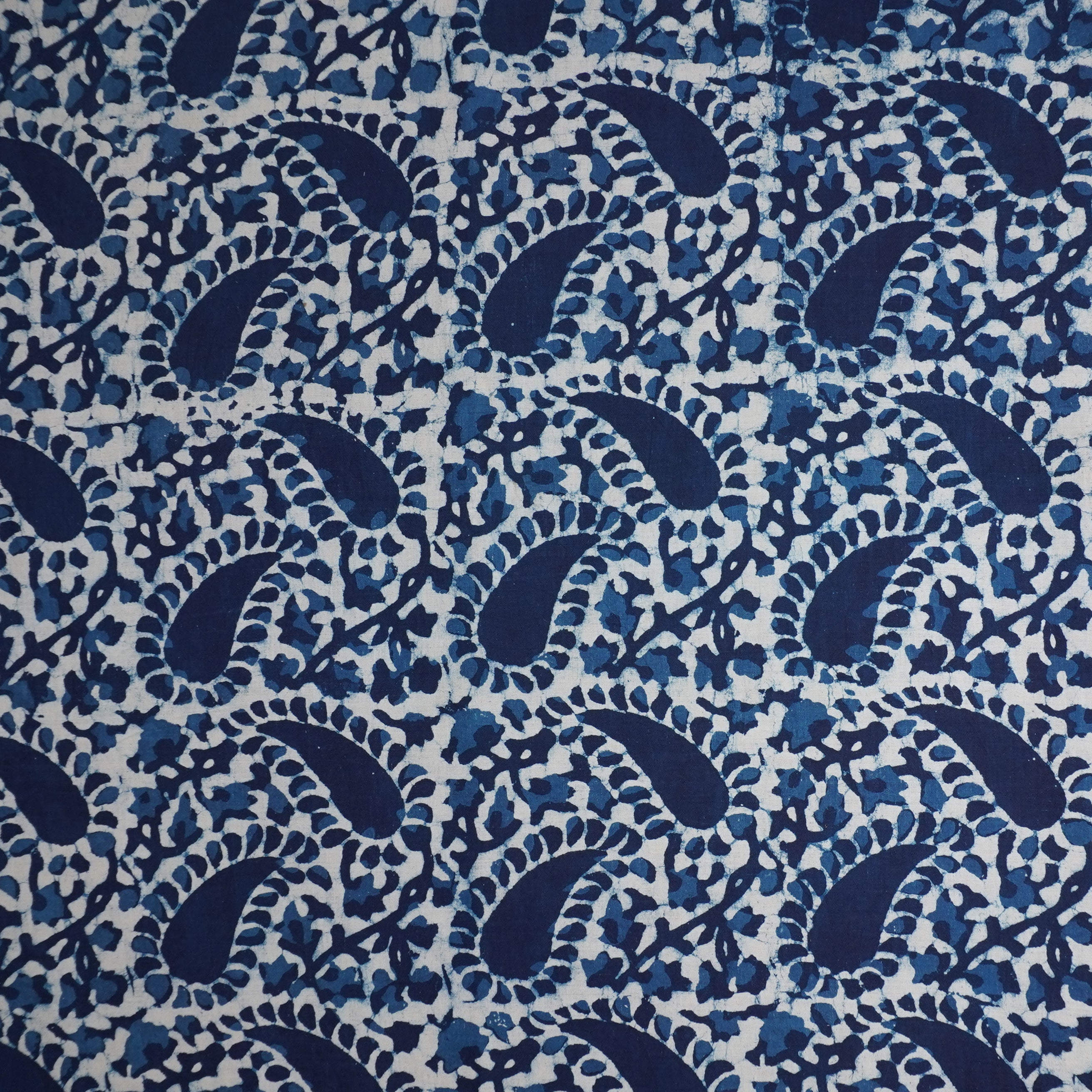 Indigo with White Dabu Print Cotton Fabric DH-29455 - TradeUNO