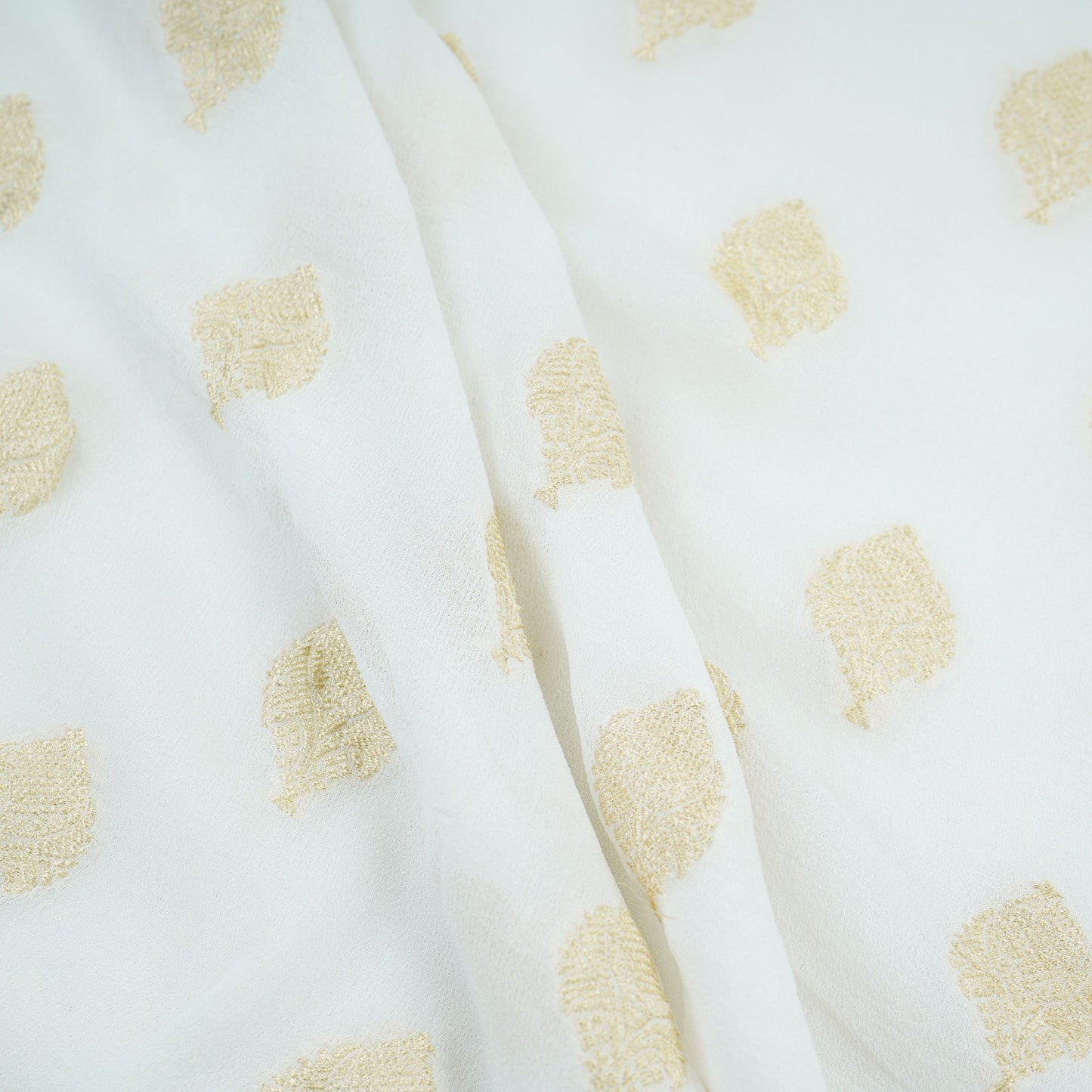 White Dyeable Buta Pure Georgette Fabric CW-32566