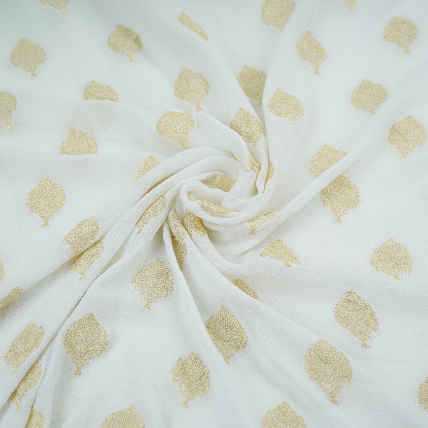 White Dyeable Buta Pure Georgette Fabric CW-32566