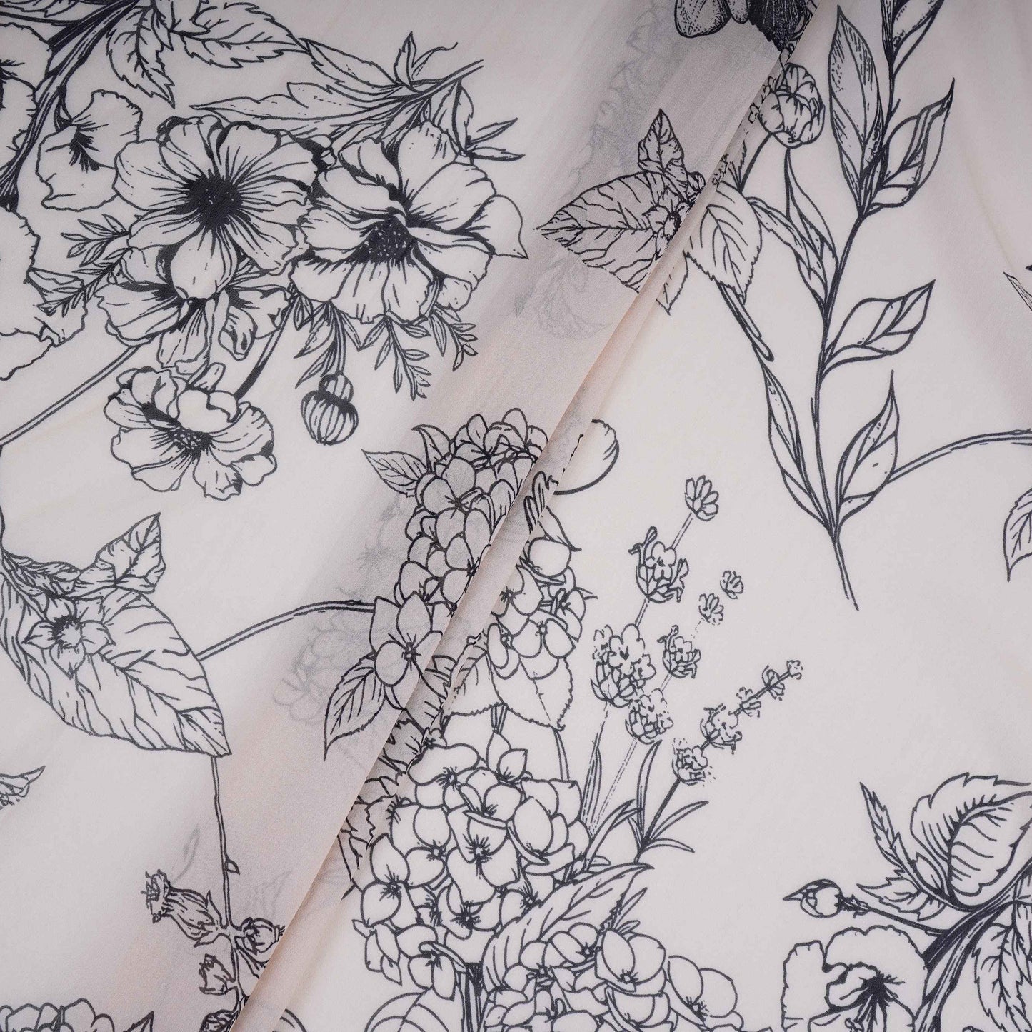 Cream floral print Pure Georgette Fabric MTFG-31053