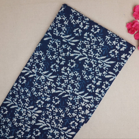 Indigo with White Dabu Print Cotton Fabric DH-29457