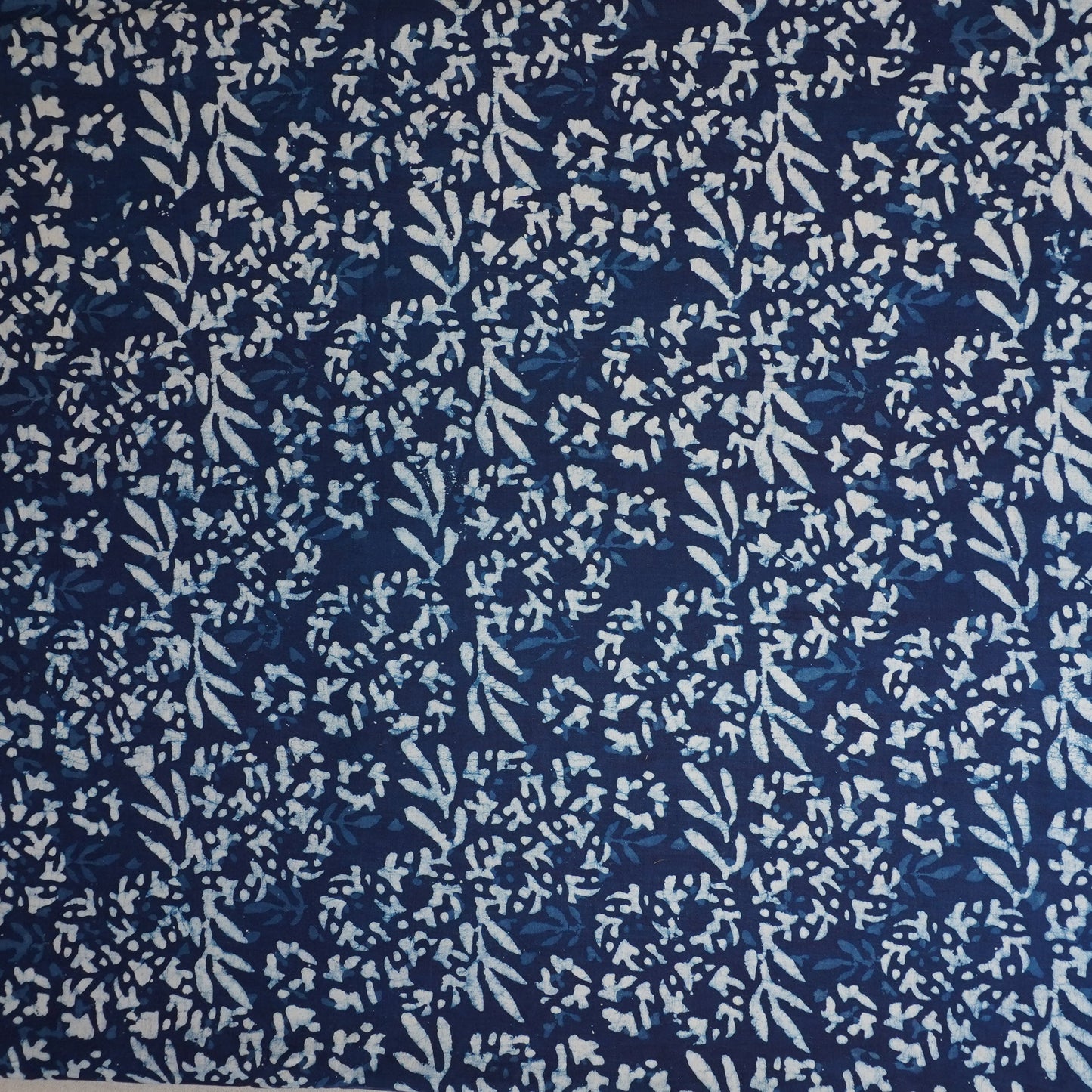 Indigo with White Dabu Print Cotton Fabric DH-29457