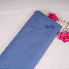 Denim Blue Solid Pure Linen 60 Lea Fabric UT-30491