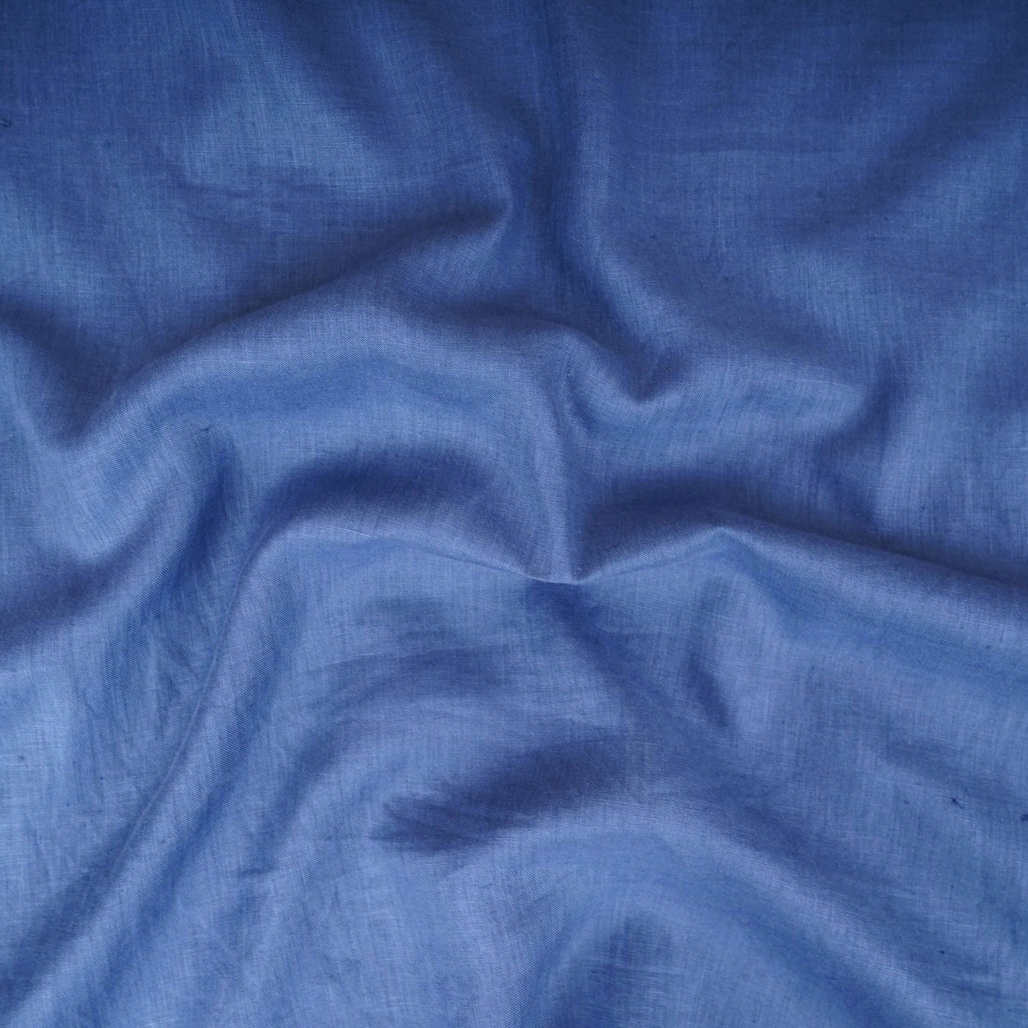 Denim Blue Solid Pure Linen 60 Lea Fabric UT-30491