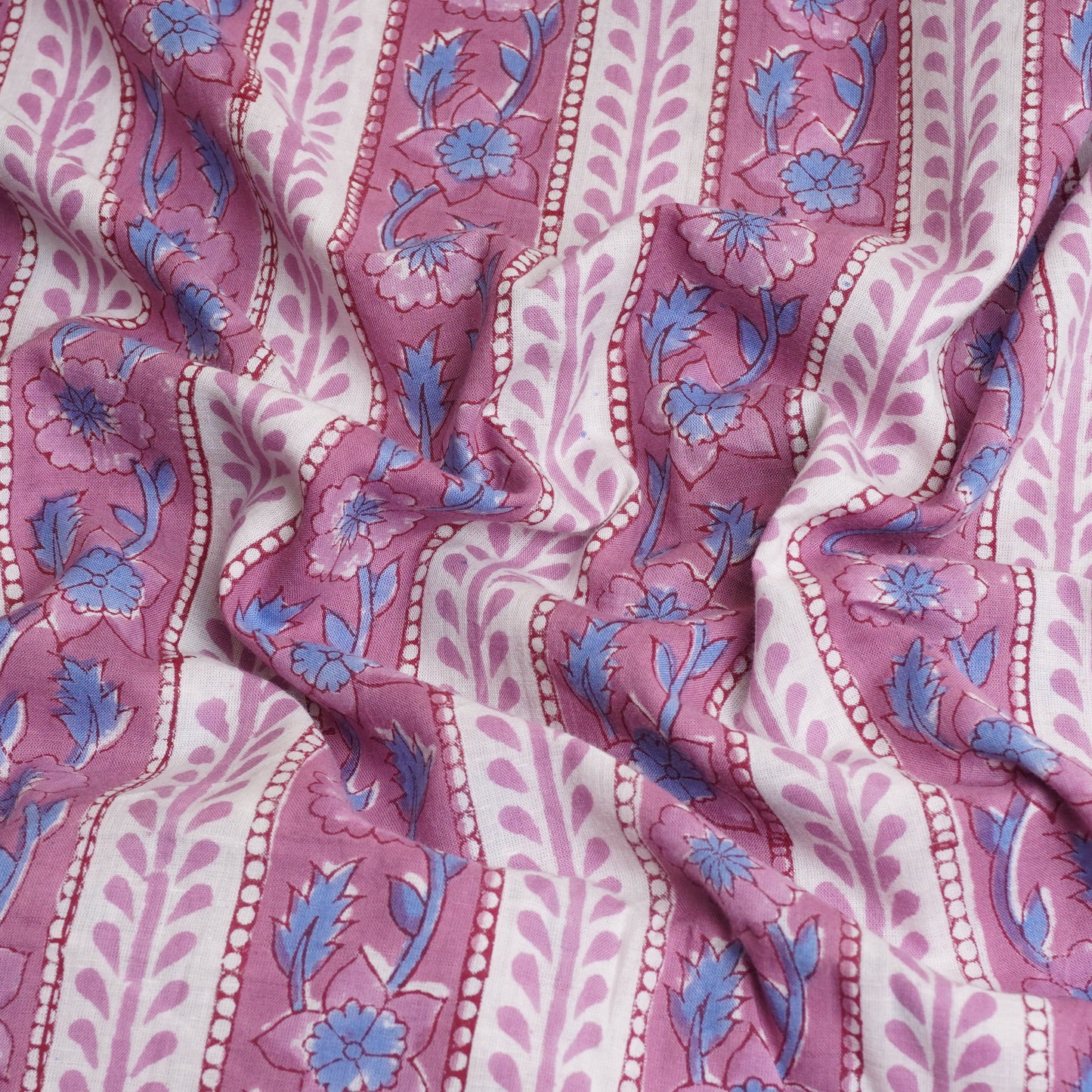 Lavender Handblock Print Cotton Fabric DH-29427