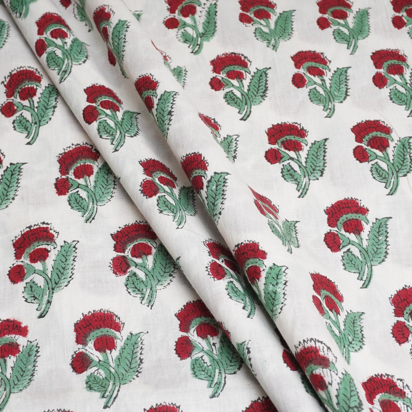 Off White Handblock Print Cotton Fabric DH-29437