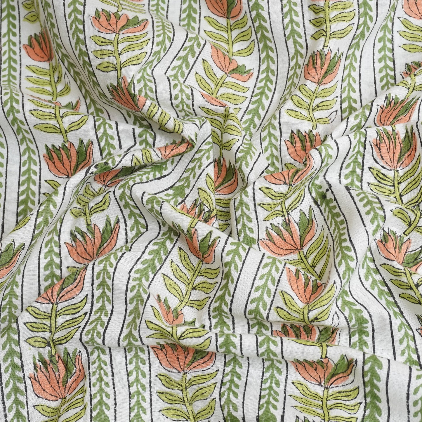 Lavender Handblock Print Cotton Fabric DH-29431