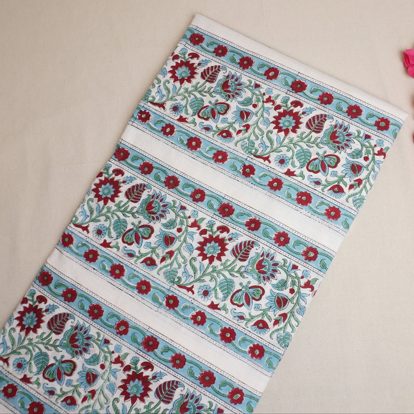 Off White Handblock Print Cotton Fabric DH-29432