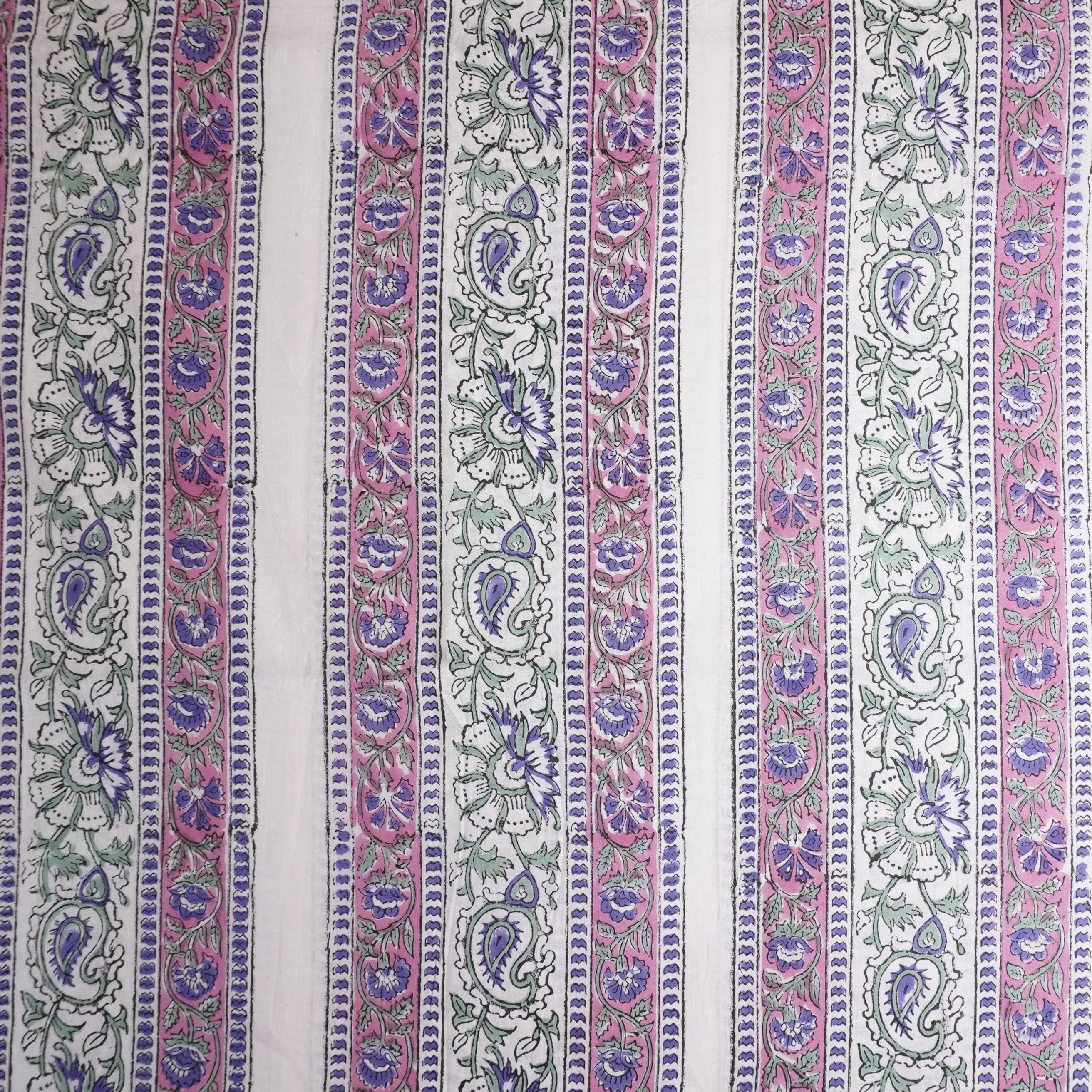 Blue Handblock Print Cotton Fabric DH-29438 - TradeUNO