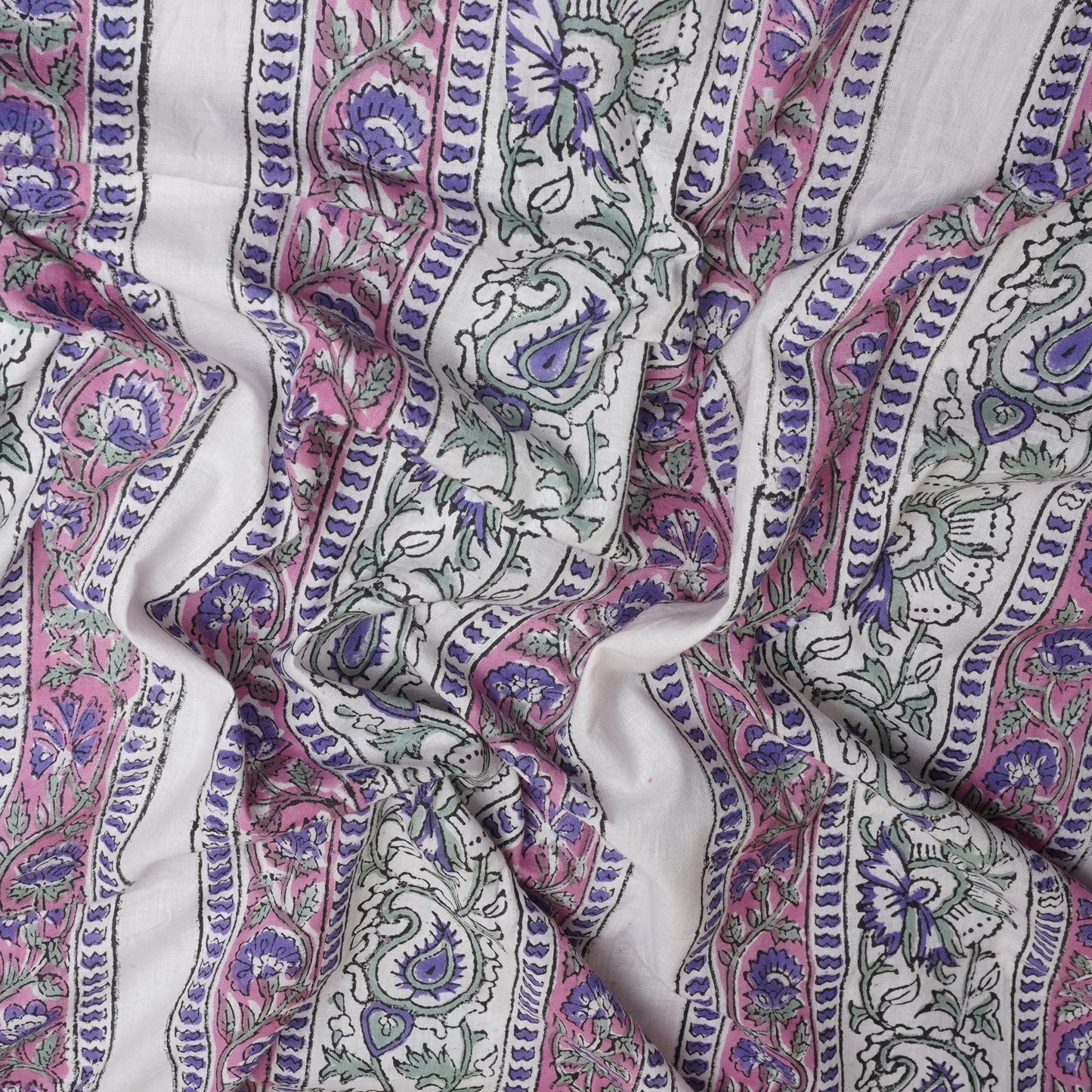 Blue Handblock Print Cotton Fabric DH-29438
