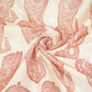Off White With Maroon Paisley Print Chanderi Fabric CW-32503