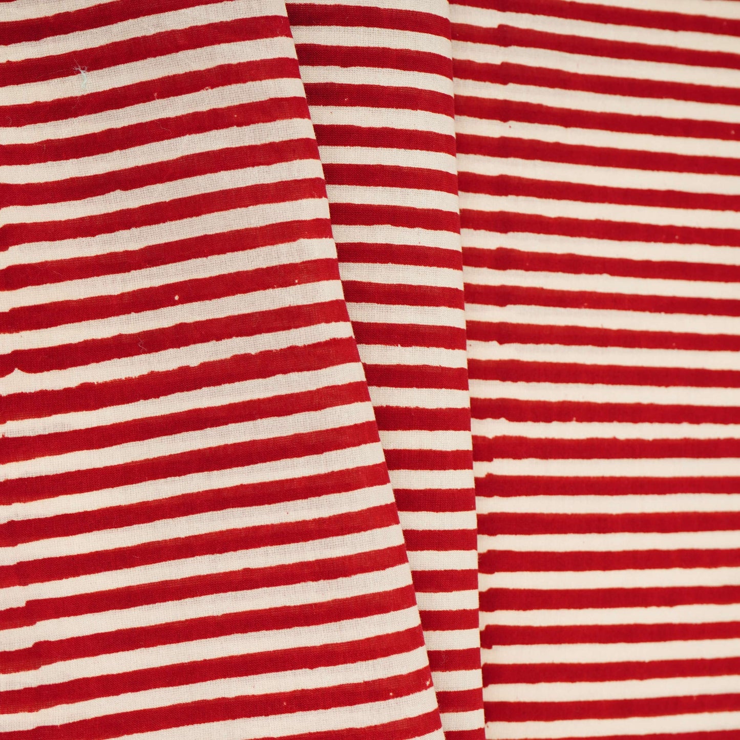Maroon With White Stripes Print Chanderi Fabric CW-32505