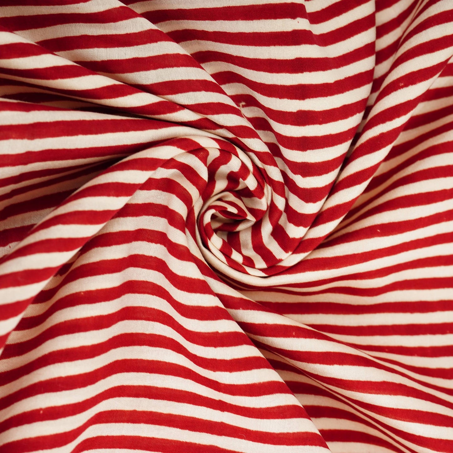 Maroon With White Stripes Print Chanderi Fabric CW-32505