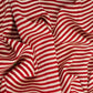 Maroon With White Stripes Print Chanderi Fabric CW-32505