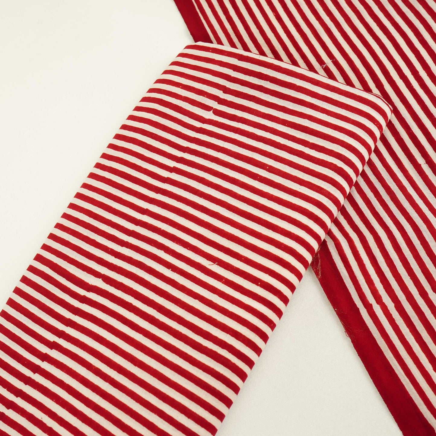 Maroon With White Stripes Print Chanderi Fabric CW-32505