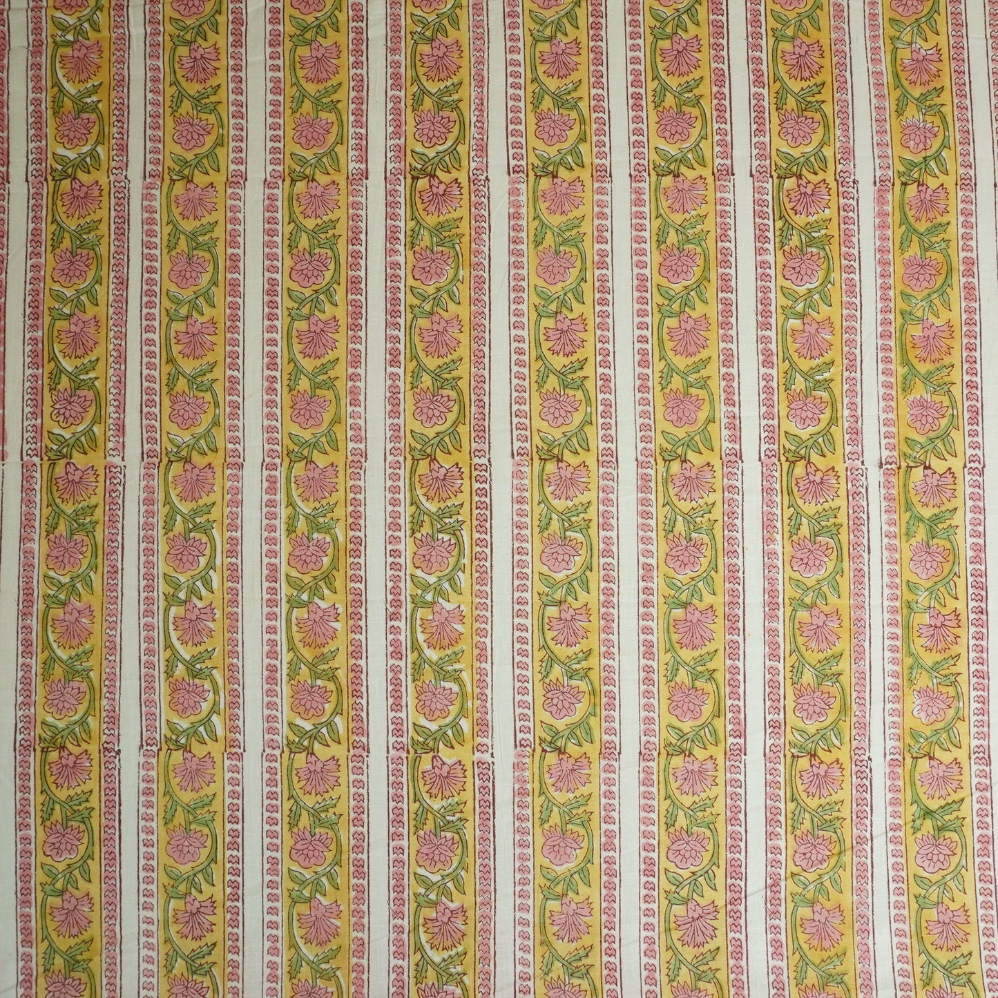 Mustard Handblock Print Cotton Fabric DH-29435