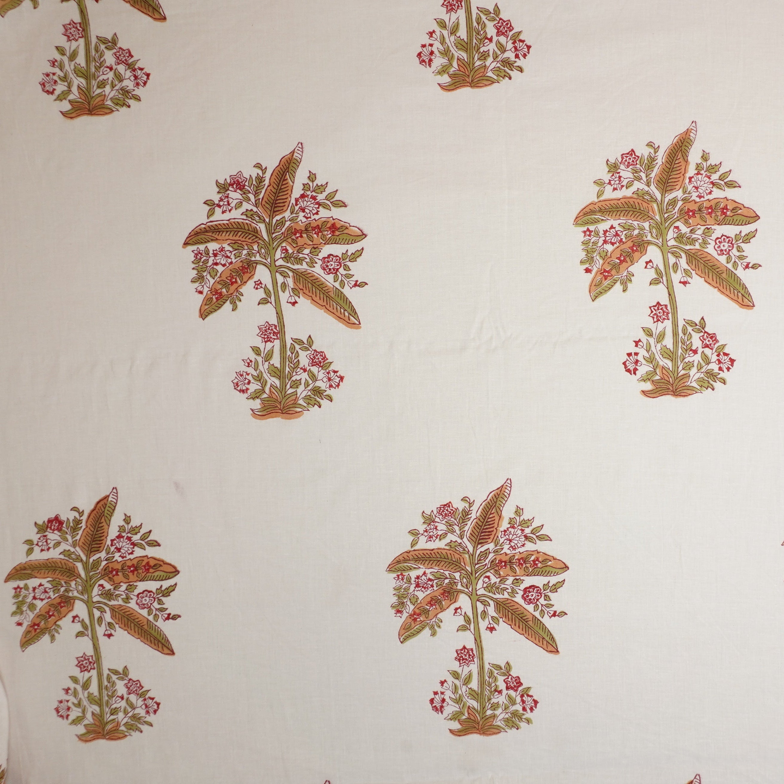 Off White Handblock Print Cotton Fabric DH-29426 - TradeUNO