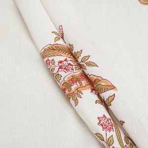 Off White Handblock Print Cotton Fabric DH-29426 - TradeUNO