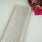 Off White With Silver Zari Jaal Dyeable Katan Brocade Fabric CW-32492