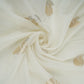 White Dyeable Zari Border Work Chanderi Fabric CW-32509
