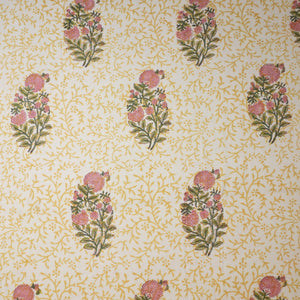 Mustard Handblock Print Cotton Fabric DH-29434 - TradeUNO