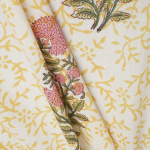 Mustard Handblock Print Cotton Fabric DH-29434 - TradeUNO