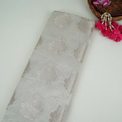 Silver Buta Jacquard Tissue Silk SE-32863