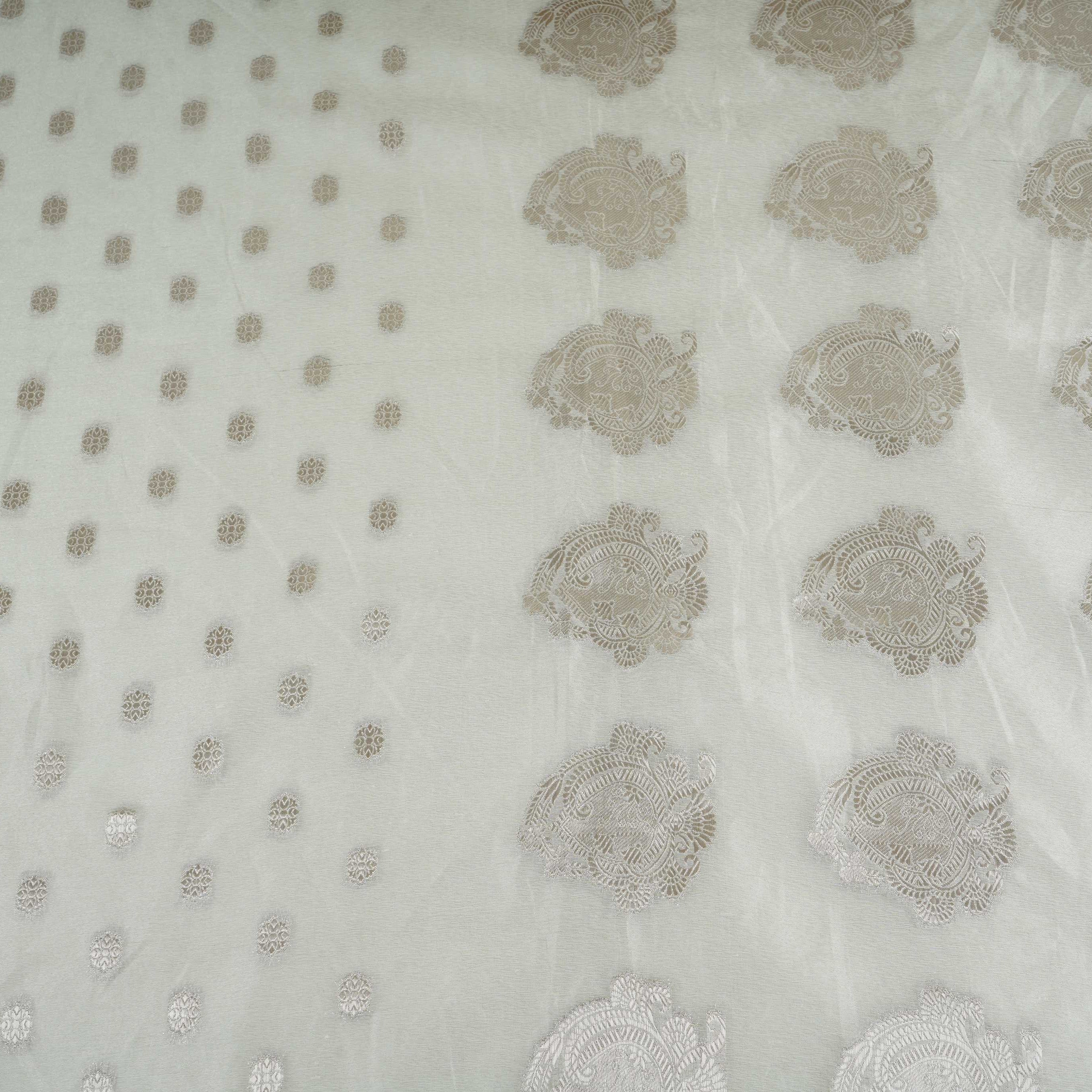 Silver Buta Jacquard Tissue Silk SE-32863