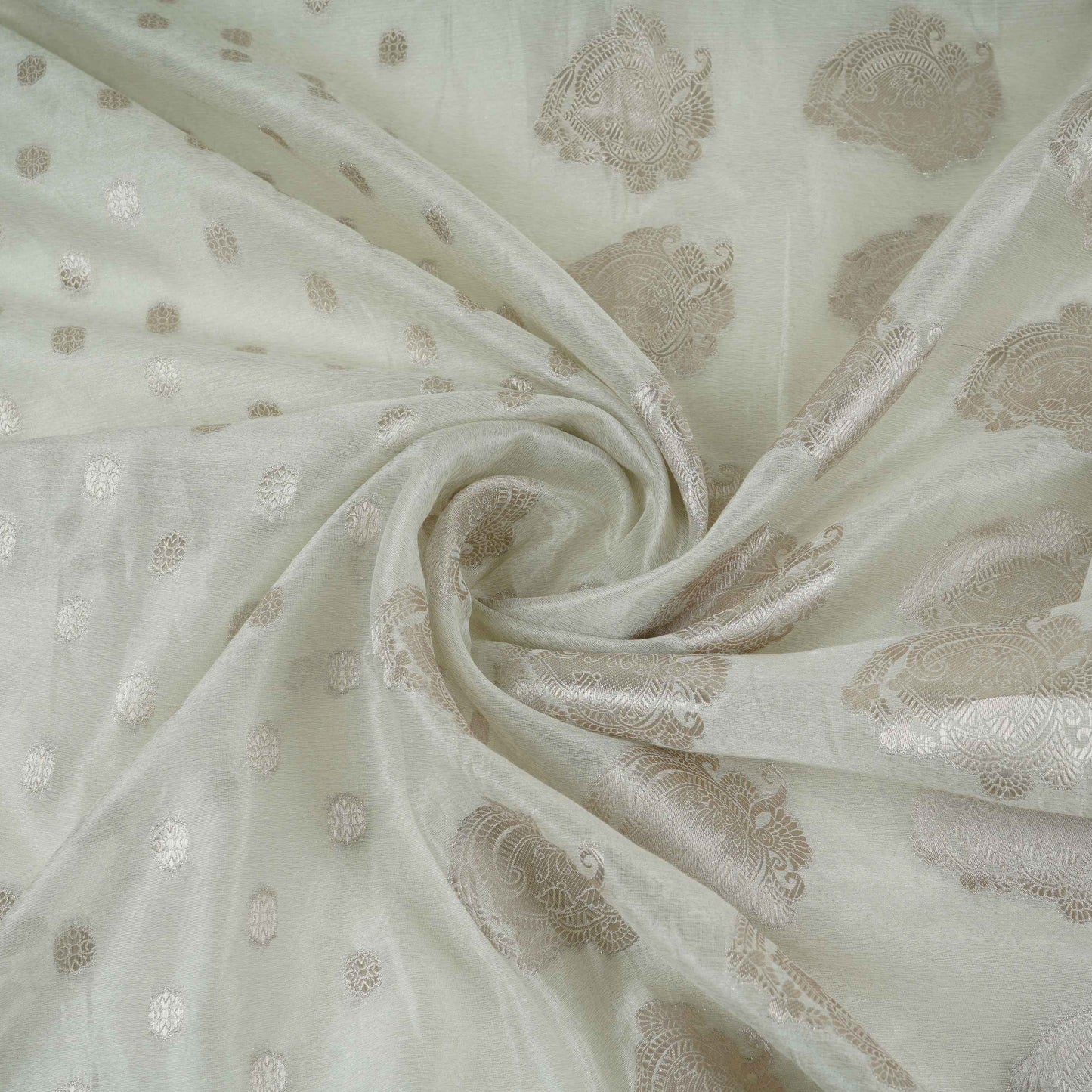 Silver Buta Jacquard Tissue Silk SE-32863