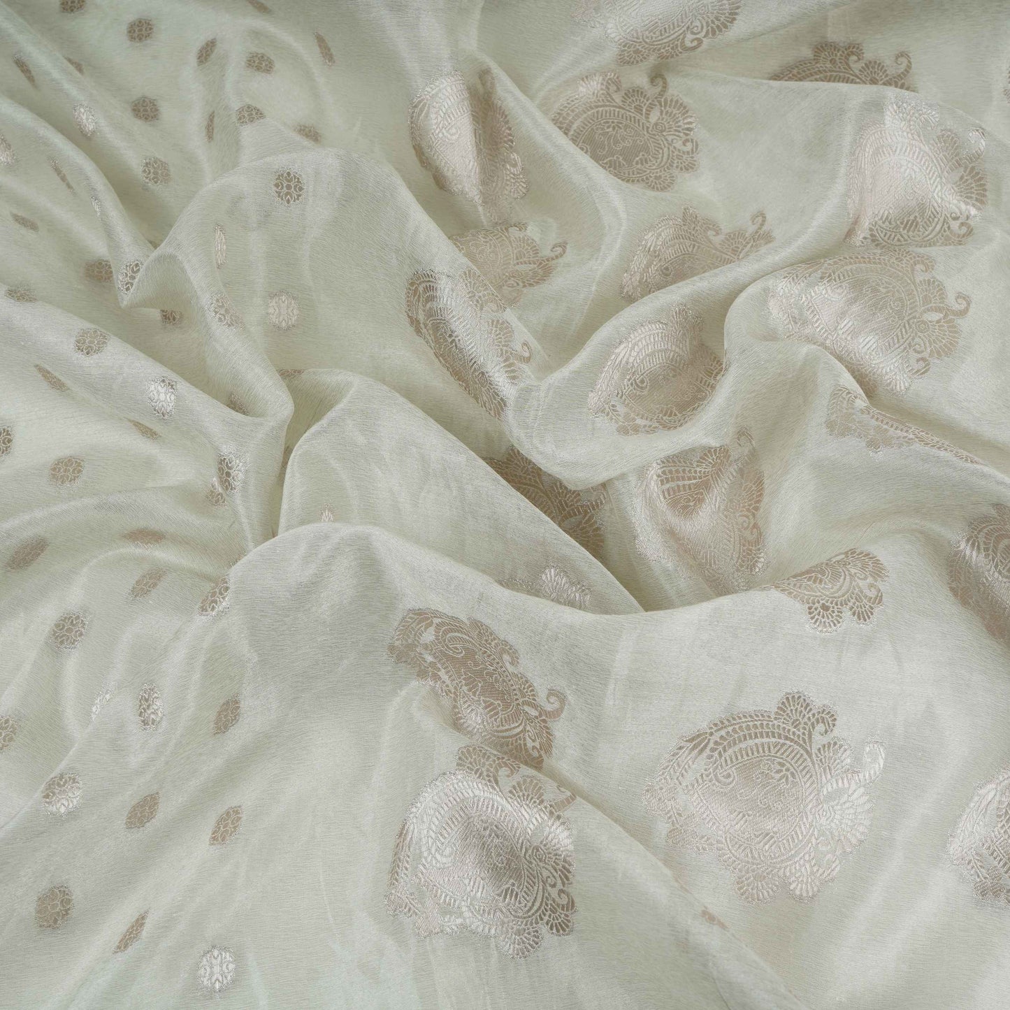 Silver Buta Jacquard Tissue Silk SE-32863