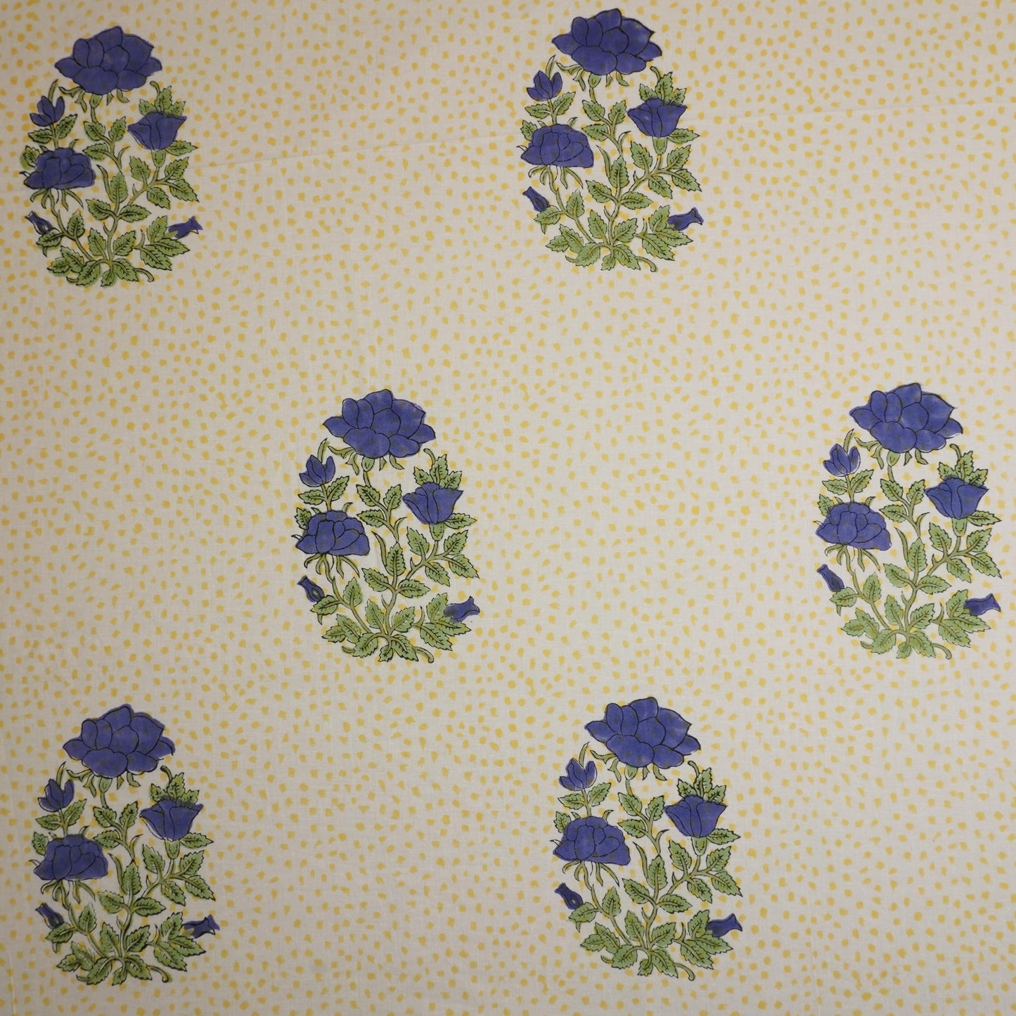 Yellow Handblock Print Cotton Fabric DH-29441