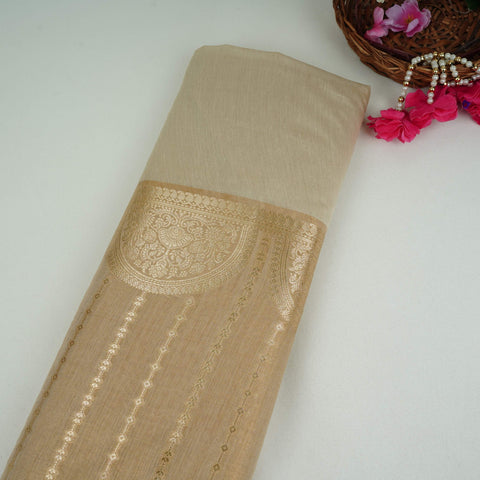 Golden Heavy Zari Border Munga Silk SE-32864