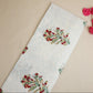 White Floral Handblock Print Cotton Fabric DH-29442
