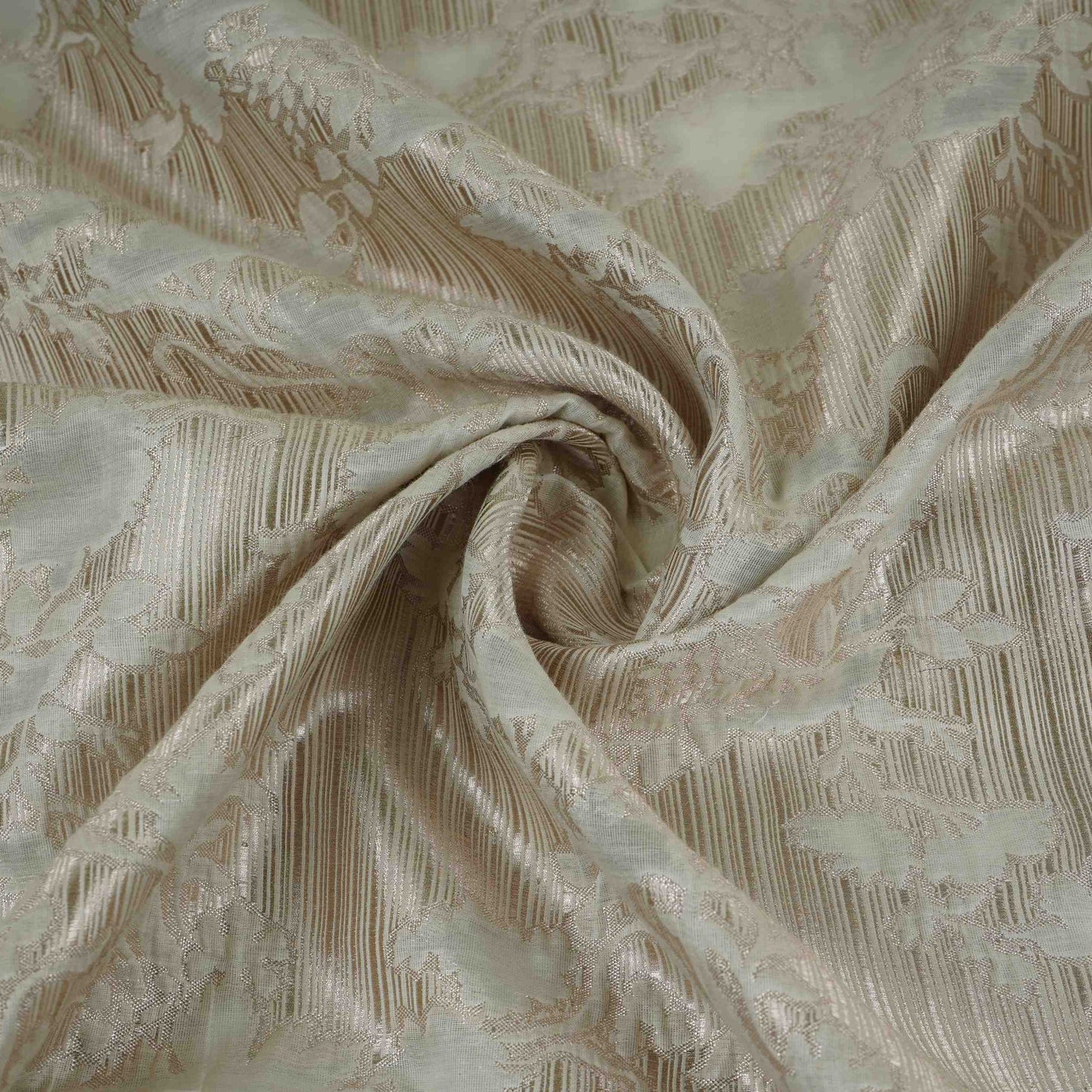 Off White Floral Jacquard Pure Chiniya Silk SE-32860