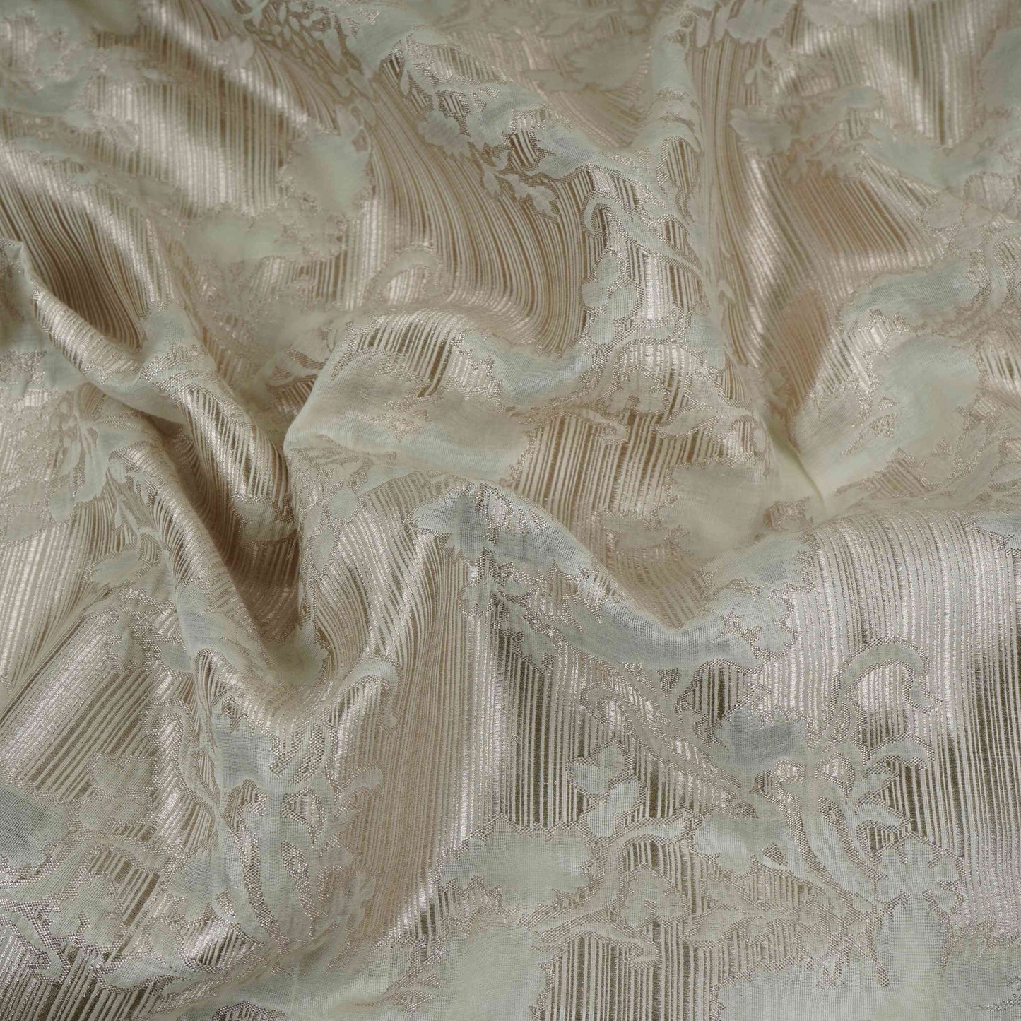 Off White Floral Jacquard Pure Chiniya Silk SE-32860