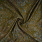 Olive Green Foil floral print Eri Cotton Fabric MTFG-31075 - TradeUNO