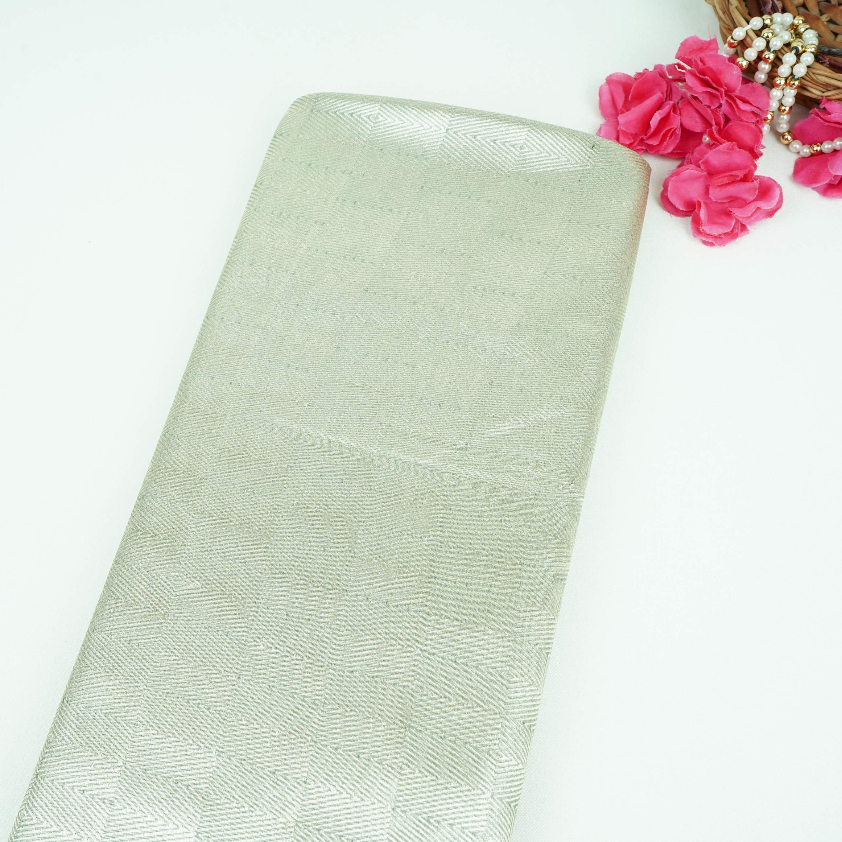 Grey Chevron Weave Brocade Fabric HMSS-32805