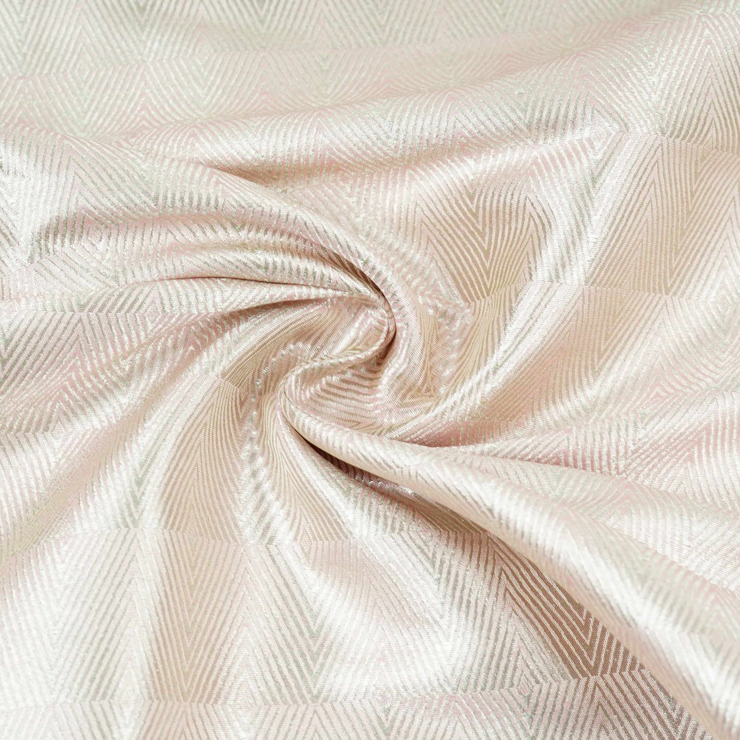 Baby Pink Chevron Weave Brocade Fabric HMSS-32802