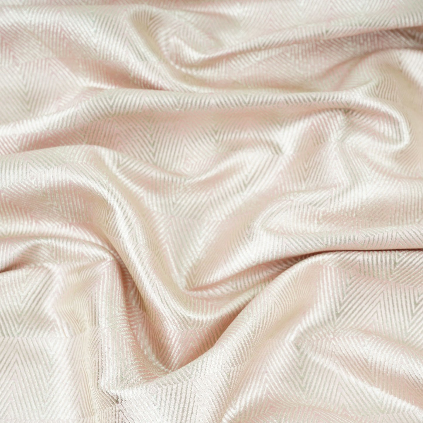 Baby Pink Chevron Weave Brocade Fabric HMSS-32802