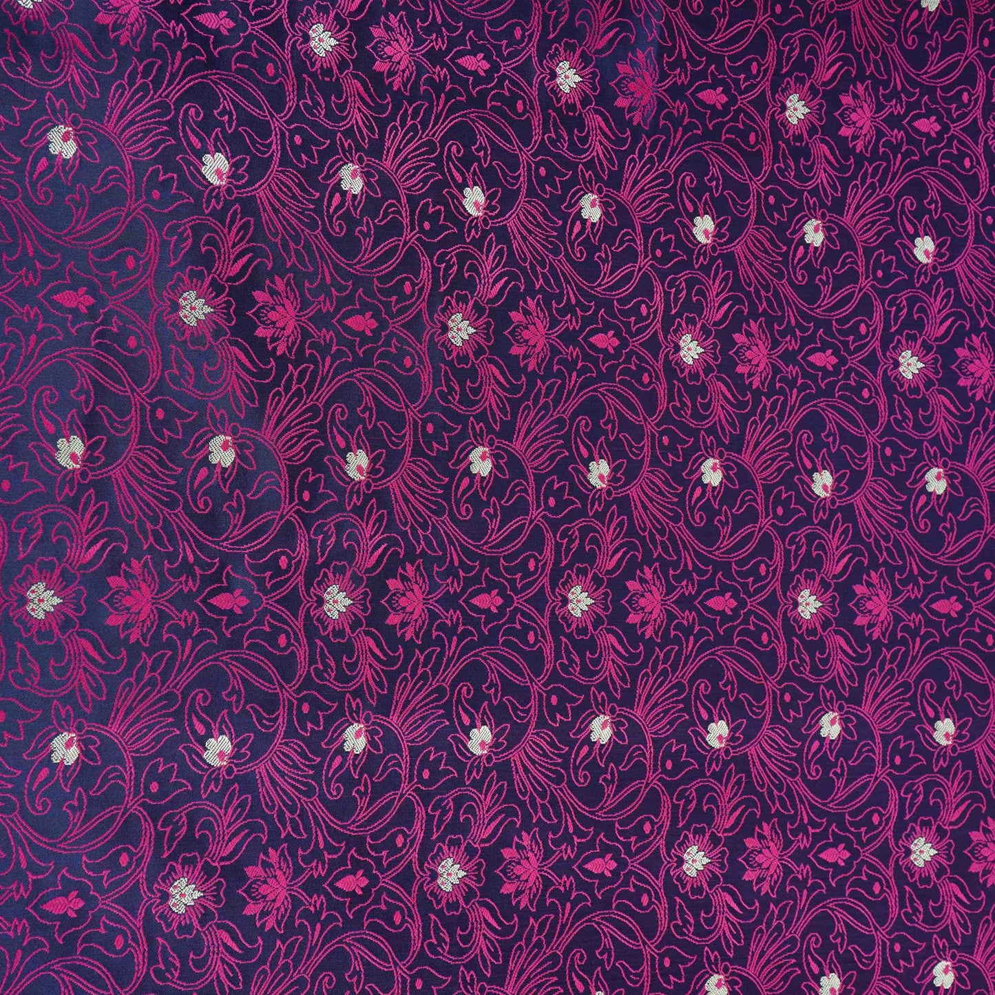 Wine Zari Booti Tanchoi Silk Fabric HMSS-32757