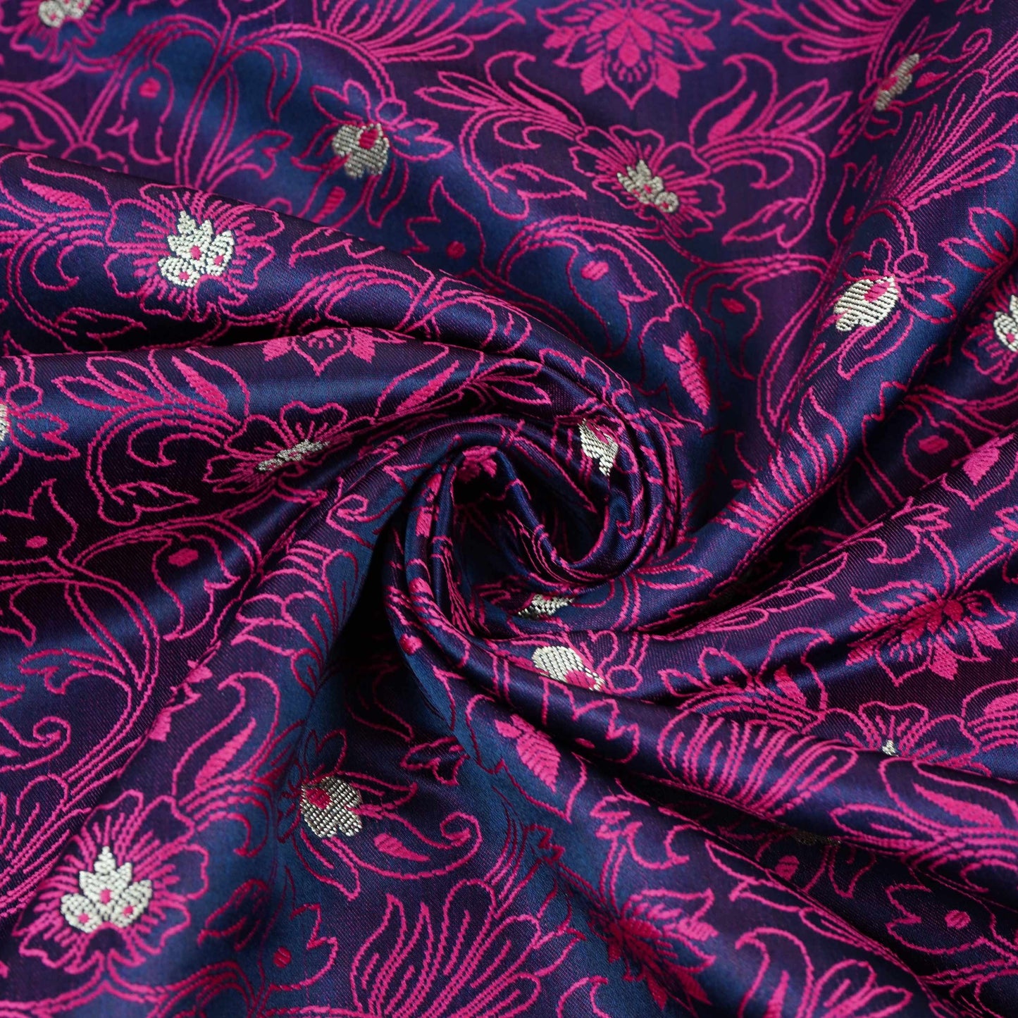 Wine Zari Booti Tanchoi Silk Fabric HMSS-32757