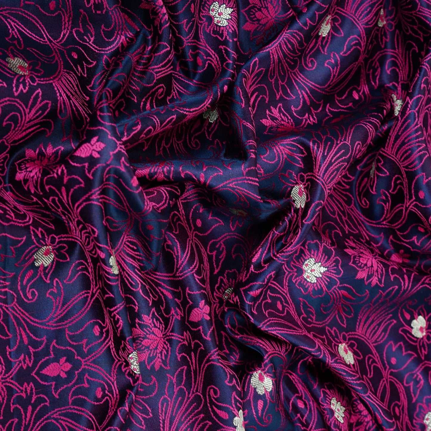 Wine Zari Booti Tanchoi Silk Fabric HMSS-32757