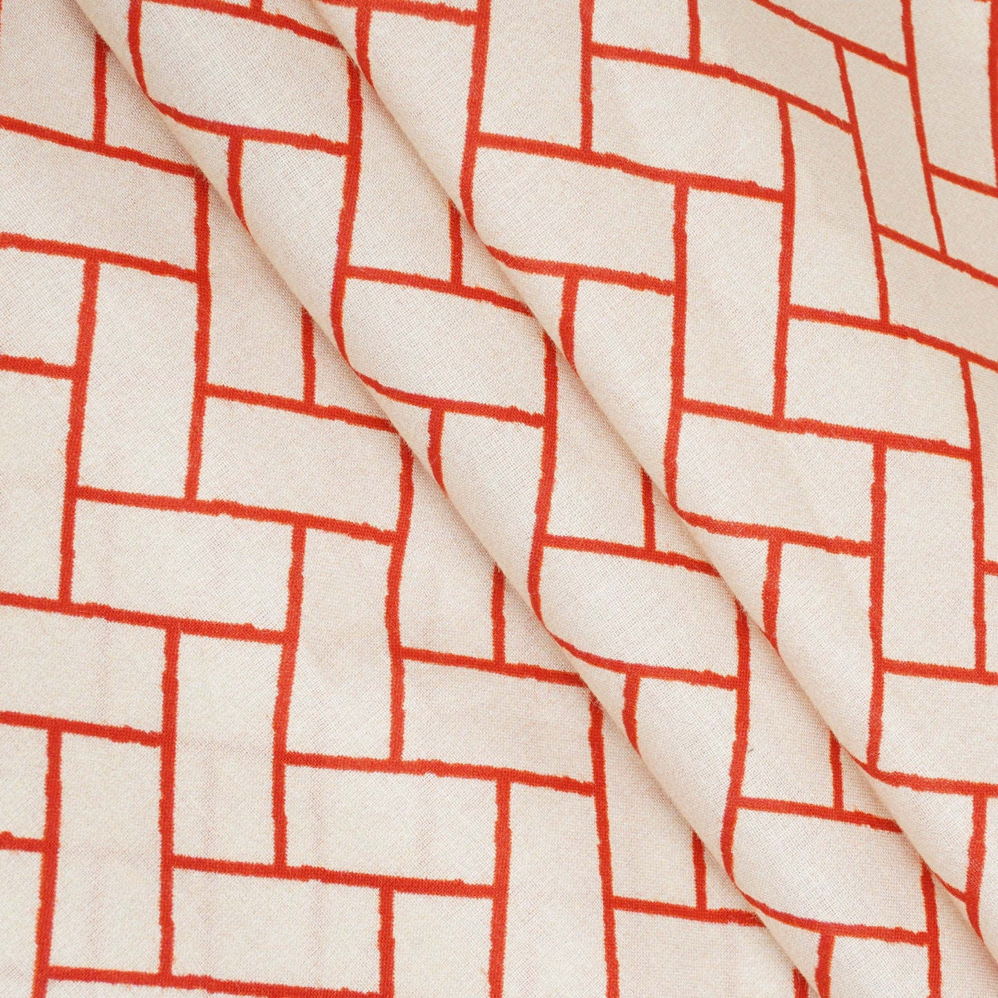 Red Geomatrical Print Cotton Fabric MT-29480