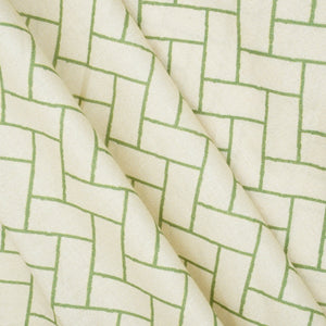 Green Geomatrical Print Cotton Fabric MT-29483 - TradeUNO
