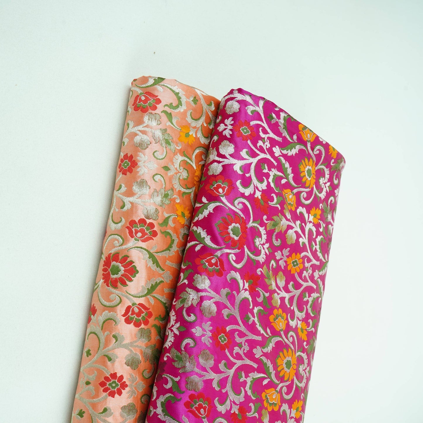 Magenta Pink Kimkhab Brocade Fabric HMSS-32785