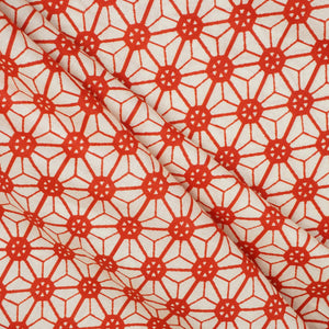 Red Geomatrical Print Cotton Fabric MT-29482 - TradeUNO