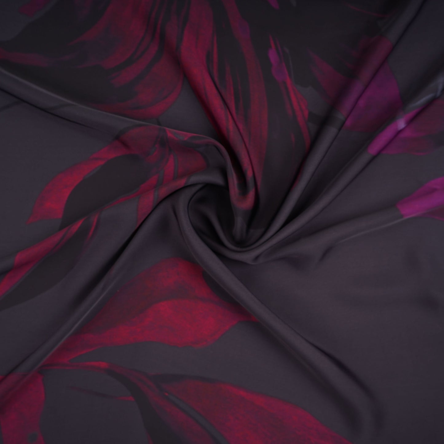 Wine floral print Modal Satin Fabric MTFG-31086